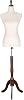 Bonnlo Upgraded Female Dress Form, Mannequin Torse Body with Adjustable Rubber Wood Stand for Dress Jewelry Display (White, 2-4)