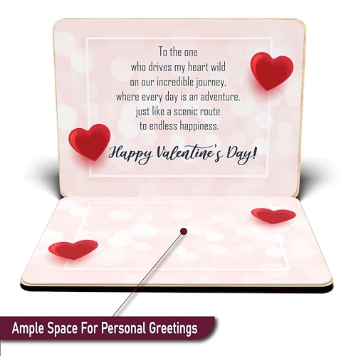 AGAPE LOVE CARDS Cartão Happy Valentines Day para marido ou namorado – Feito de bambu real, 12,7 cm