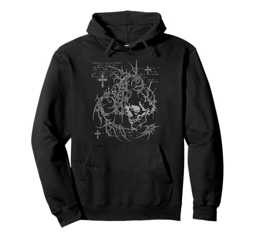 Y2K Grunge Goth Alt Skull Sigilism Vintage Graphic Pullover Hoodie