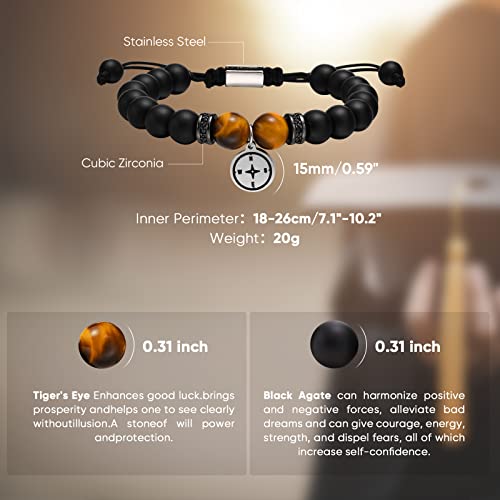 Vnox Graduation Gifts For Him 2023 | Inspirational Handmade Mens Compass Beads Bracelet Gift For Son Boyfriend Borther| Class Of 2023 High School College Graduation Gift For Him Her #TOP4