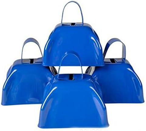 Metal Cowbell Noisemakers - School Cowbells Set 12 Pack - Play Kreative (Blue)