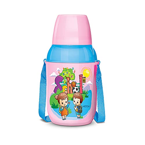 Milton Steel Swift 400 Insulated School Kids Bottle with Inner Steel, 400 ML, Light Pink
