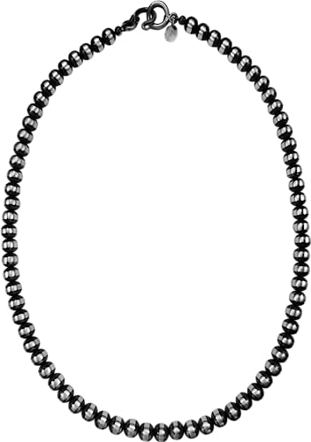 Navajo Pearls Necklace • 3mm Beaded Necklace • 925 Sterling