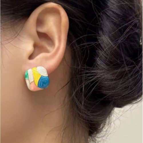 Image of Bottega-Inspired Chunky Korean Stylish Earrings | Big Party Statement Studs | Celebrity Fashion Jewellery | Gifts For Women and Girls