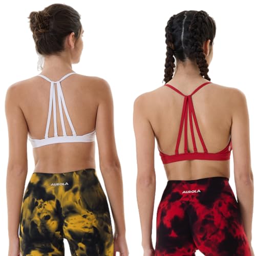 Image of AUROLA Mercury Workout Sports Bras Women Athletic Removable Padded Backless Strapy Minimal Crop Top
