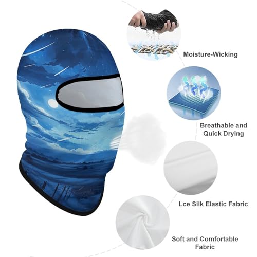 Balaclava para Hombre y Mujer Máscara para Esquí Azul Luna Rural Máscara de Cara Completa Cubierta Facial para Ciclismo miniatura 3