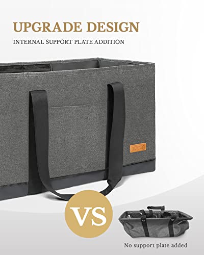 WONDAY Extra Large Foldable Standing Tote Bag, Reusable Thirty One Bag with Handles for Grocery Shopping, Beach, and More - Image 2