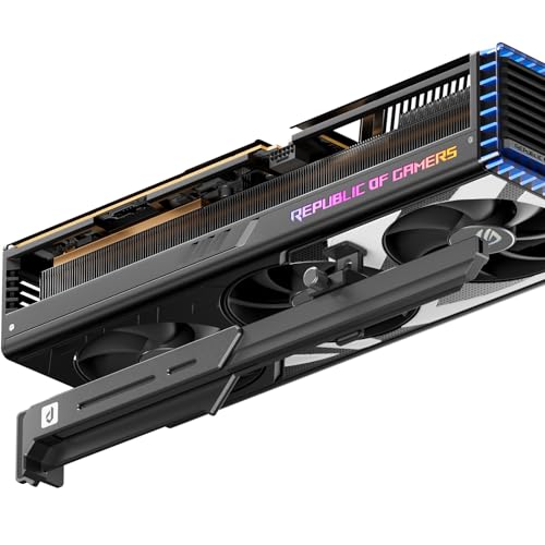 upHere GL7 GPU Support Bracket Sturdy Alloy GPU Sag Bracket Adjustable Graphics Card Support for Universal Video Cards Slide Rail Design Black
