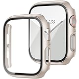 Hard PC Protective case t, Compatible with Apple Watch Sizes 40/41/42/44/45/46mm, Includes Screen Protector, Suitable for iWatch Series SE 4 5 6 7 8 10 11 Ultra. (Starlight,Series 4/5/6/SE 44mm)