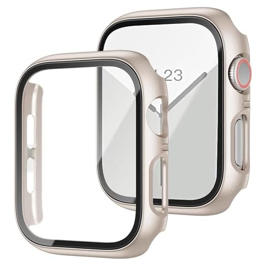 Hard PC Protective case t, Compatible with Apple Watch Sizes 40/41/42/44/45/46mm, Includes Screen Protector, Suitable for iWatch Series SE 4 5 6 7 8 10 11 Ultra. (Starlight,Series 4/5/6/SE 44mm)
