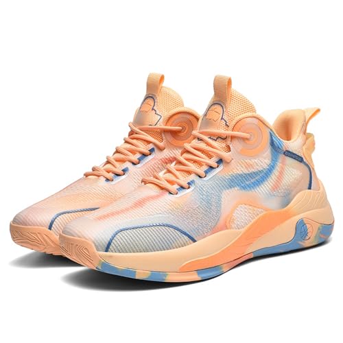 Men's High Top Lace Up Anti Slip Basketball Shoes, Arch Support Casual Sports Shoes, Men's Breathable Running Shoes, Fitness Cushioning Training Shoes