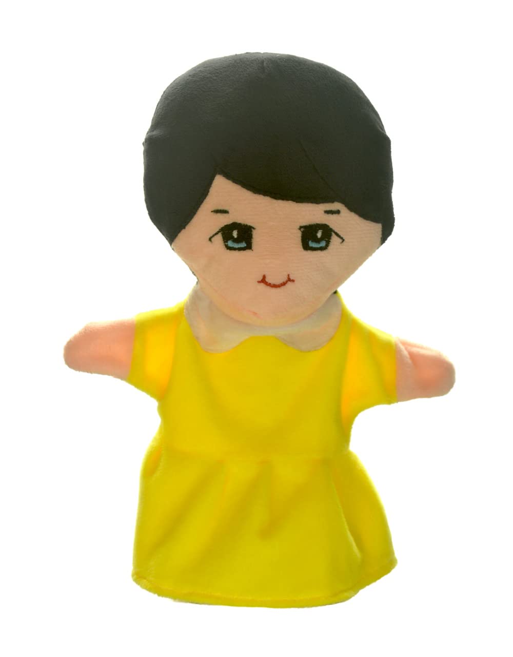 Mother (Peach) Family Hand Puppets for Kids - Educational Storytelling Interactive Plush Hand Puppet Set for Learning (10 inch) New Edition (Yellow Mom)