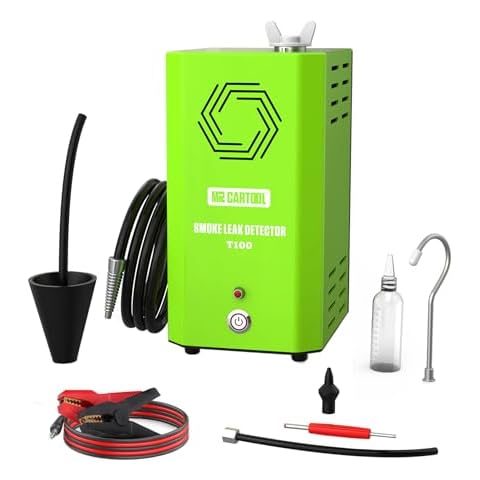 MR CARTOOL T100 Automotive EVAP Smoke Machine, Built-in Vacuum Pump Leak Tester Detector with Pressure Gauge & Air Flow Meter for All Vehicles. Cover