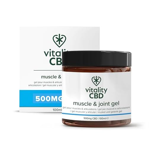 Vitality CBD Muscle & Joint Gel, 500 mg Strength CBD, 100 ml, NO THC