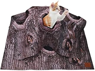 yitai Play Rug for Cats - Cat Play Blanket,Durable Activity Ripple Mat for Cat, Collapsible Space-Saving Fun Interactive Training Scratching Mat Toy for Cats (Tree Pattern)