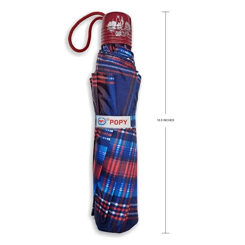 Image of 3Fold Cherry Check Print | 1m wide coverage | U.V. Block Silver Coating | WPWR coating - QuickDry | 27cm (closed length) | Collection3