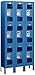 Salsbury Industries Assembled 3-Tier See-Through Metal Locker with Three Wide Storage Units, 6-Feet High by 18-Inch Deep, Blue
