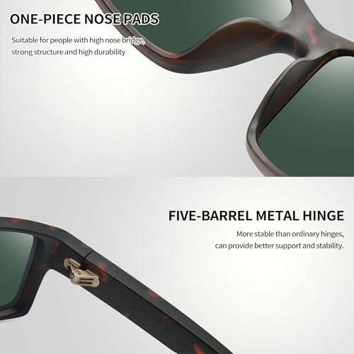 Image of Joopin Rectangle Sports Sunglasses Polarized UV Protection Shades for Men | Wrap Around Sun Glasses, Trendy Plastic Frame, TAC Lens, Safety, Driving, Running, Fishing, Cycling, Hiking