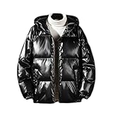 [KAPE1] ダウンパーカー 中綿ダウンジャケット 防寒着 ジャンパー 秋冬服 くろい ファスナー 撥水 メンズ 冬服 冬用 暖かい M 柔らかい 防風 アウター 光沢感 ツヤツヤ ファッション 外套 上着 普段着 ウオーキング ダウンジャケット