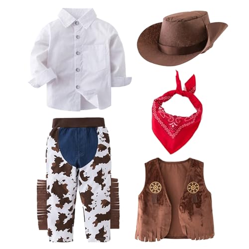 Costume de cowboy bébé en polaire idéal pour le carnaval les fêtes et les jeux à la maison