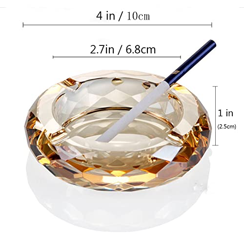 Hosteesschoice Crystal Glass Ashtray, Cigar Cigarettes Ashtray Holder Home Office Desktop Tabletop Decoration,Crystal Clear thumb #3