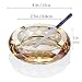 Crystal Glass Ashtray, Cigar Cigarettes Ashtray Holder Home Office Desktop Tabletop Decoration,Crystal Gold
