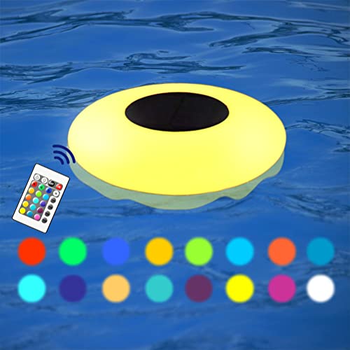 Luce della piscina Luce colorata laghetto a LED Dimmerabile con telecomando luci galleggianti sull'acqua ricarica solare Luce da giardino impermeabile per esterni luci dello stagno lampada da prato