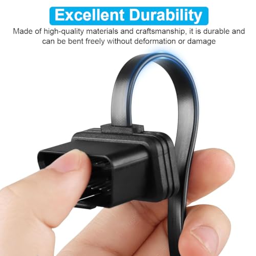 Image of STHIRA OBD2 Extension Cable, 16 Pin Extension Cable for OBDII Scanner, 23.6'' Ultra-Thin OBDII Male to Female Extension Cable Diagnostic Extender Cord Adapter
