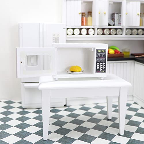 Miniature Microwave Dollhouse Accessories Oven Mini Kitchen Furniture Appliance 1:12 Mini House Decoration Model Decor High Simulation Accessories Ornaments (White) #TOP1