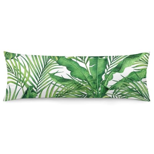 Watercolor Coconut Banana Palm Leaf Body Pillow Cover Lightweight Long Pillow Case for Cushion Sofa Living Room Bed 20