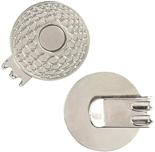 Golf Ballmarker Magnetisch Hut Clip Set, Geschenk Mütze Clips Geschenke für Herren Damen Kinder Golfer Zubehör für Golfhandschuhe Hüte Taschen Kappen (1 Stück Hut Clip +2 Stück Magnetisch Ballmarker)