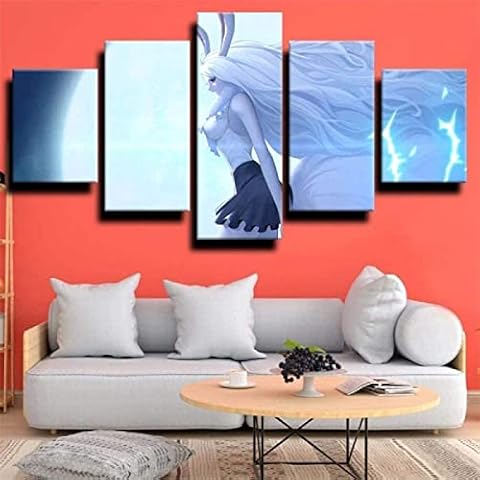 Canvas Prints Anime Manga Bunny Girl Wall Art Painting 5 Pieces Modern Abstract Girl Pictures Posters Wall Decor Cover