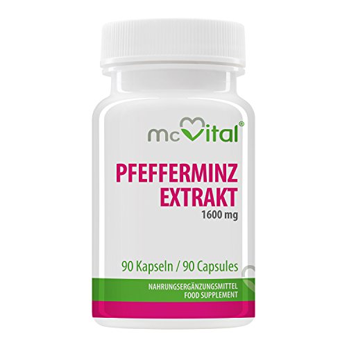 McVital Pfefferminz Extrakt 1600 mg • 90 Kapseln • Hoher Anteil an Menthol • Made in Germany Cover