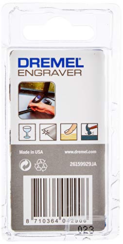 Dremel Diamant-Gravierspitzen Zubehörsatz für den Dremel 920 Gravierer mit 3 Gravierspitzen zum Gravieren von Keramik, Glas, Hart -und Weichholz, Leder und Kunststoffen 26159929JA Grau 10.4 x 5.3 x 1.8 cm, 3 Stk.