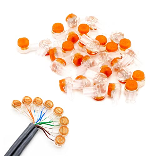 Conectores de Empalme UY, 100Pcs Conector K1, conector de cableado impermeable K1,Conectores para Empalmar Cables de Teléfono y Computadora,K1 Conectores de Cable (K1)