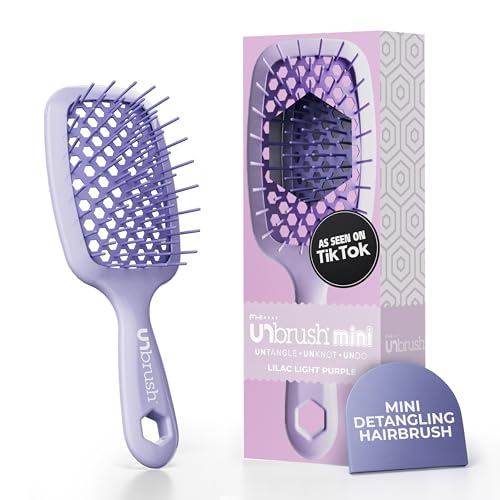Image of FHI Heat UNbrush Mini Detangler Brush for Pain-Free Brushing on All Wet or Dry Hair Types - Durable Duoflex Anti-Static Bristles, Lightweight Handle, Vented Mini Hair Brush