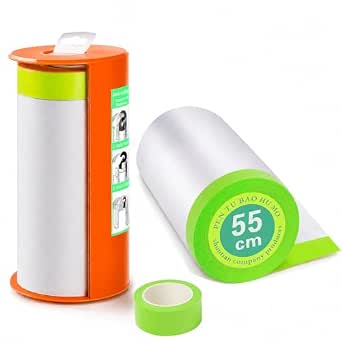 Pre-Taped Masking Film with Dispenser - 22" x 66' Painter's Plastic