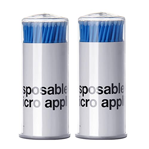 BTYMS 200 Pieces Disposable Micro Brush Applicators Microswabs for Eyelash Extension Lint-free 2mm