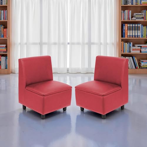 Image of FDP Kid Comfort Collective Modular Armless Chairs, 2-Pack - Red
