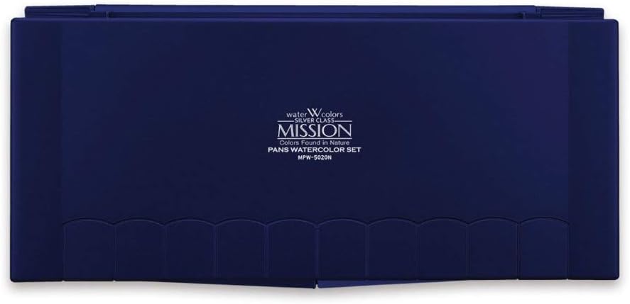 (Navy Palette) - Mission Silver Class Super Size Pans Watercolours 12Ml X 20 Colours Palette Set (Navy Palette)