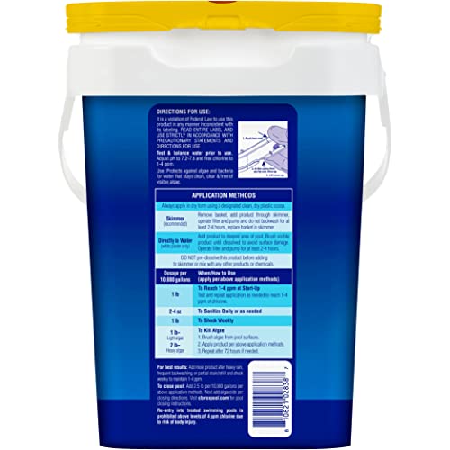 CLOROX Pool&Spa 23006CLXCA Xtra Blue Chlorinating Granules, 6-Pound