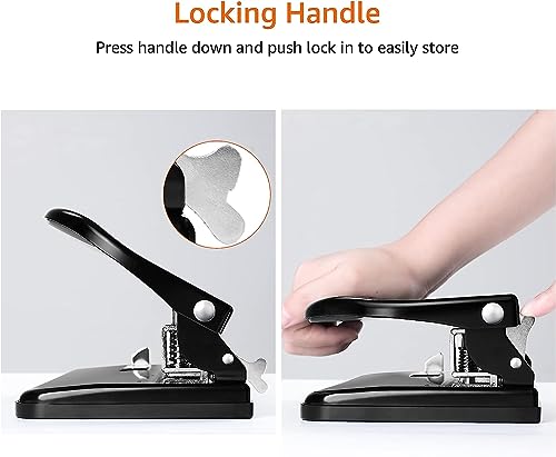 Image of Amazon Basics Semi-Adjustable 3-Hole Punch, 30 Sheet Capacity, Black
