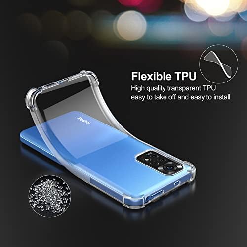 Cresee Case for Xiaomi Redmi Note 11, Crystal Clear Cover Bumper with Reinforced Corners Slim Fit Shockproof Flexible TPU Phone Case for Redmi Note 11 (Transparent)