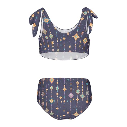 KLL Mardi Gras Carnival Purple Holiday Pattern Beads Yellow Green Girls Two Piece Bikini Sets Scoop Neck Swimsuit Swimwear2