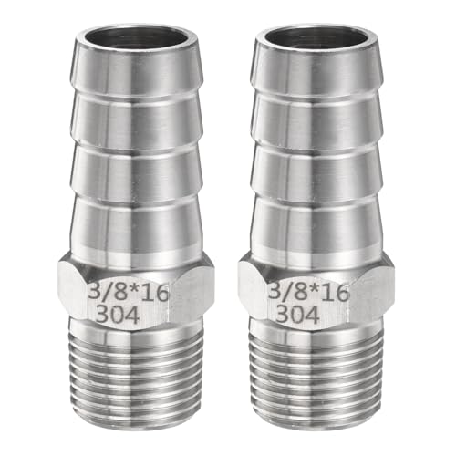 QUARKZMAN 2Pcs Inox Acier Tuyau Cannelé Raccord 0,6