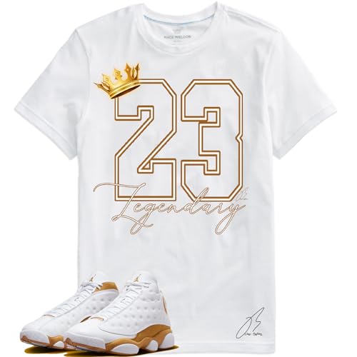 Shirt To Match Retro 13 Wheat/White,23 Unisex Sneaker Graphic Tee,Best Gift,Christmas Gift (M, White)