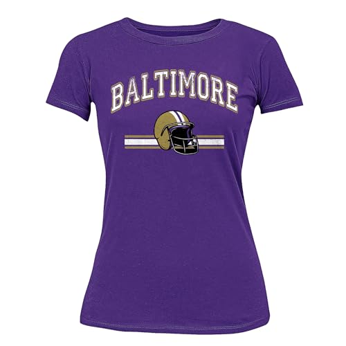 Football Fan Family Fun Group Team T-Shirt Women's T-Shirt, XL, Baltimore (Purple)