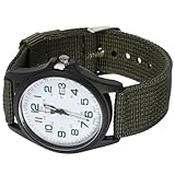 Holibanna Orologio Militare Svizzero da Uomo Cinturino in Nylon Verde Militare Sportivo e Resistente al Quarzo Calendario per Uso Quotidiano