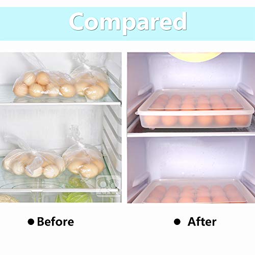 77L Egg Container, (Set Of 2) Refrigerator Deviled Egg Tray Carrier With Lid For 60 Eggs – Plastic Fridge Stackable Portable Devil Egg Holder Dispenser For Protect And Keep Fresh #TOP5