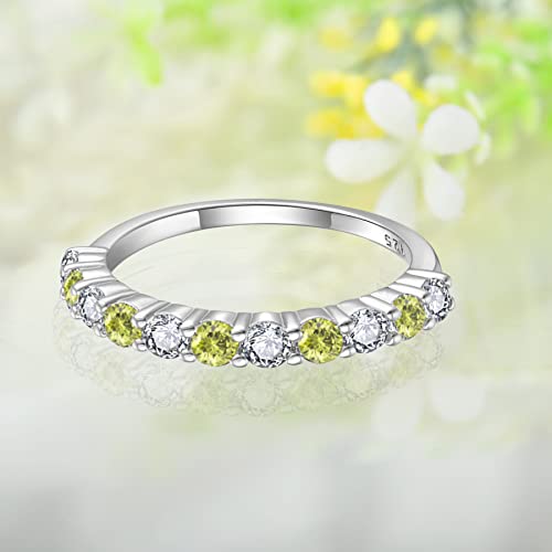 925 Sterling Silver Eternity Ring Cubic Zirconia Stackable Birthstone Ring for Women Wedding Engagement Rings3